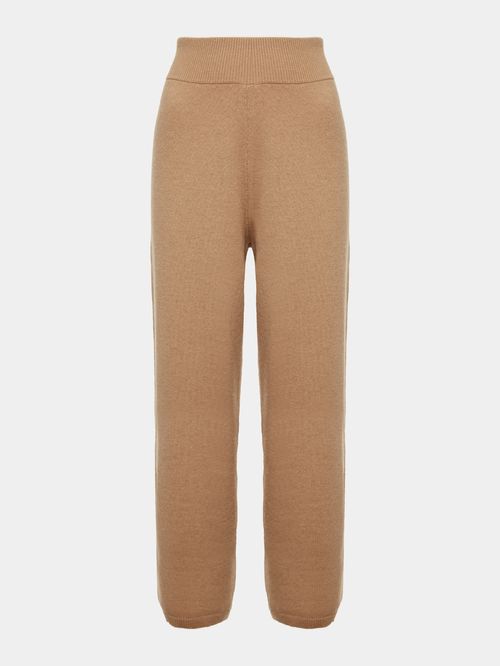 100% Cashmere Straight Trousers Camel