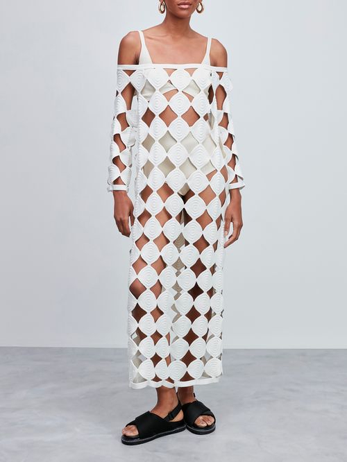 Vestido Maxi Esferas Off white
