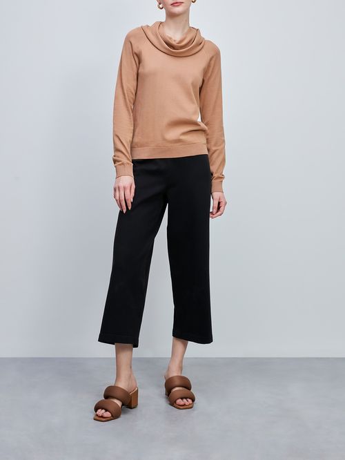 Basic Camel Turtleneck Blouse