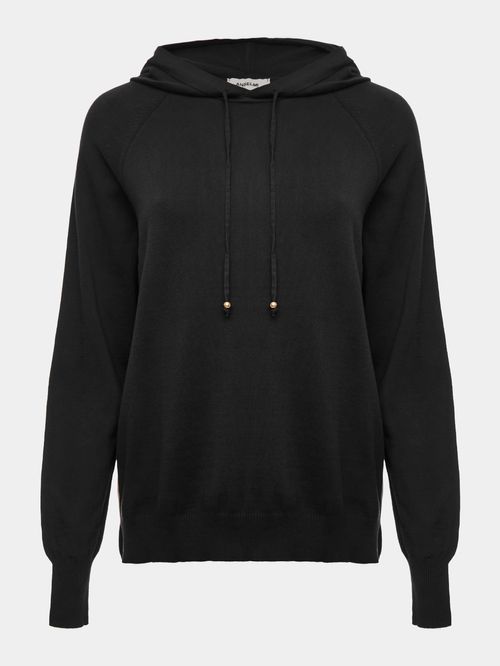 Pull Esportivo com Capuz  Preto