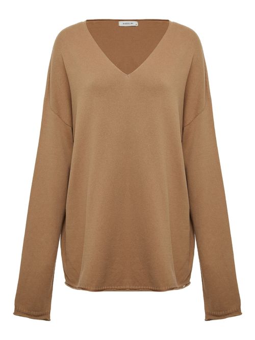 100% Cotton Camel Loose Sweater