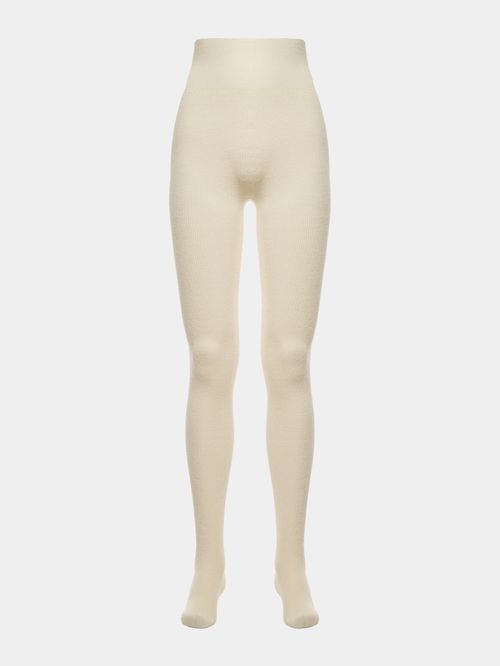 Meia-Calça em Lã Merino Off white