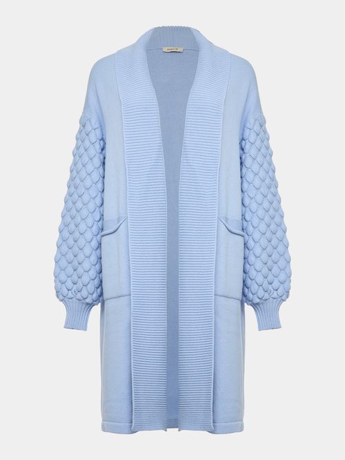 Ice Blue Scale Sleeves Coat