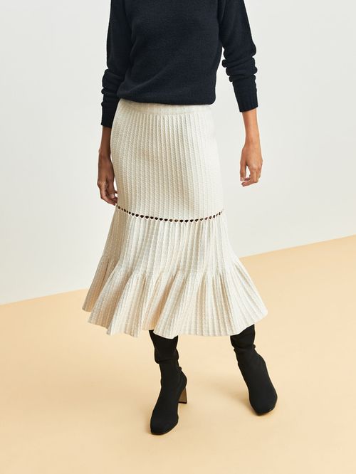 Raw Midi Skirt