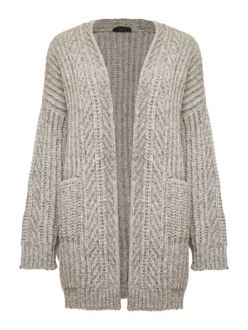 Grey Blend Knit Coat