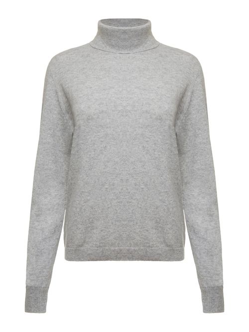 Grey Cashmere Turtleneck Sweater