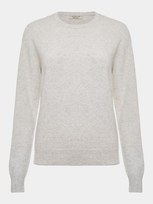 Básica 100% Cashmere Gola Redonda  Cinza