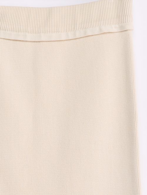 100% Raw Cotton Fringed Midi Skirt
