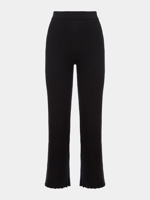 Calça Canelada Reta Preto