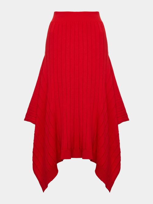 Saia Midi Assimétrica Vermelho