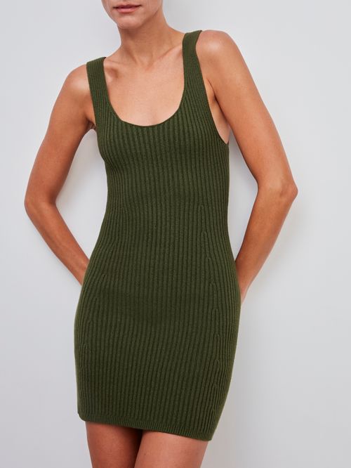 Vestido Mini Com Decote em U Matcha