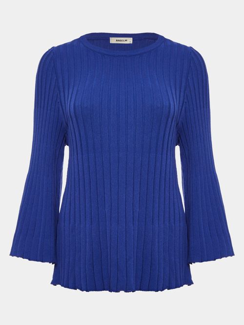 Blusa Sino Canelada Azul Abissal