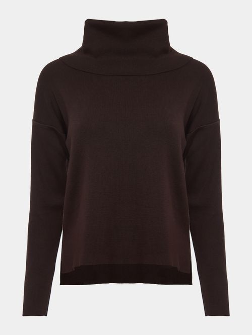 Blusa Gola Alta Cava Reta Chocolate