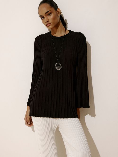 Blusa Sino Canelada Preto