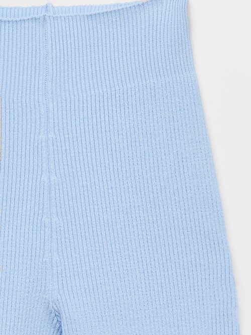 Ice Blue Ribbed Fuseau Trousers