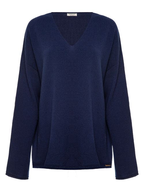 Anselmi 100% Cashmere Navy Blue Blouse