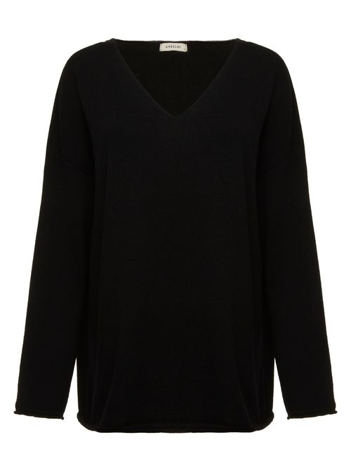 Anselmi 100% Cashmere Black Blouse