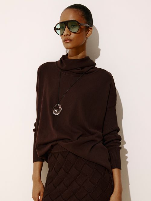 Blusa Anselmi Gola Boba Chocolate