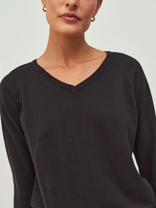 Basic Black V-Neck Sweater