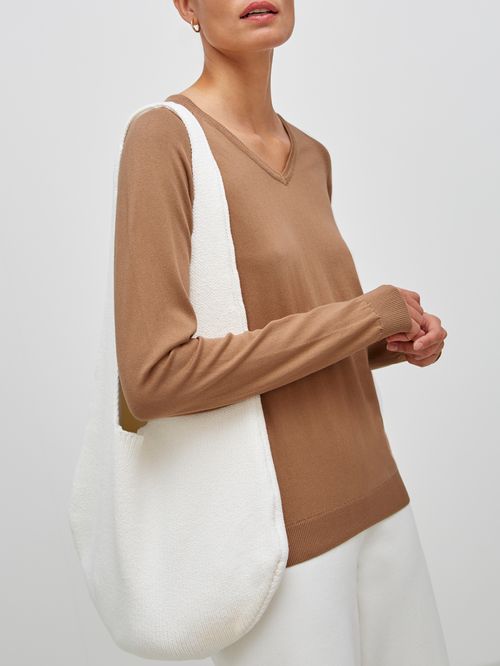 Basic V-Neck Sweater Camel