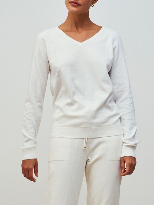 Basic Off-White V-Neck Sweater