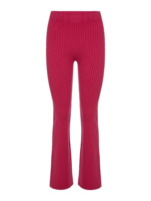 Calça Flare Canelada Pink