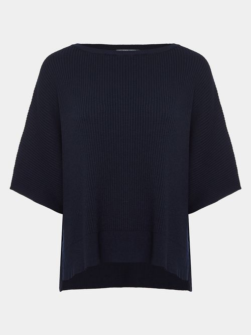 Midnight Blue Ribbed Broad Blouse