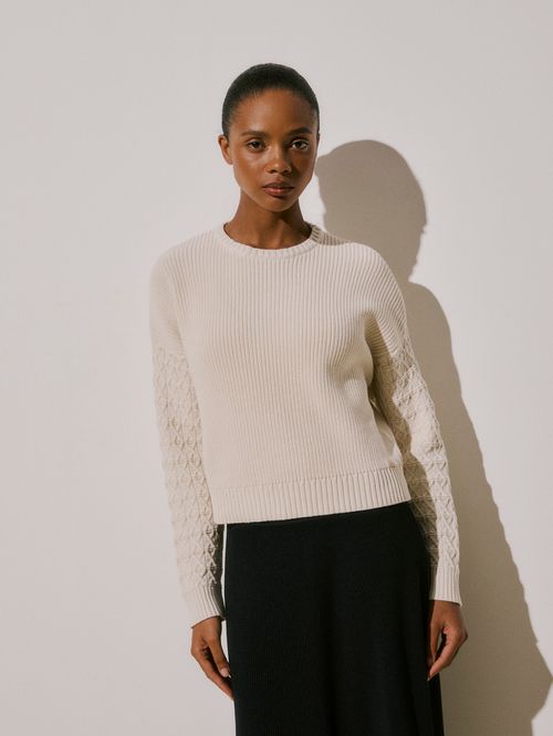 CRU Weave Mix Sleeve Sweater