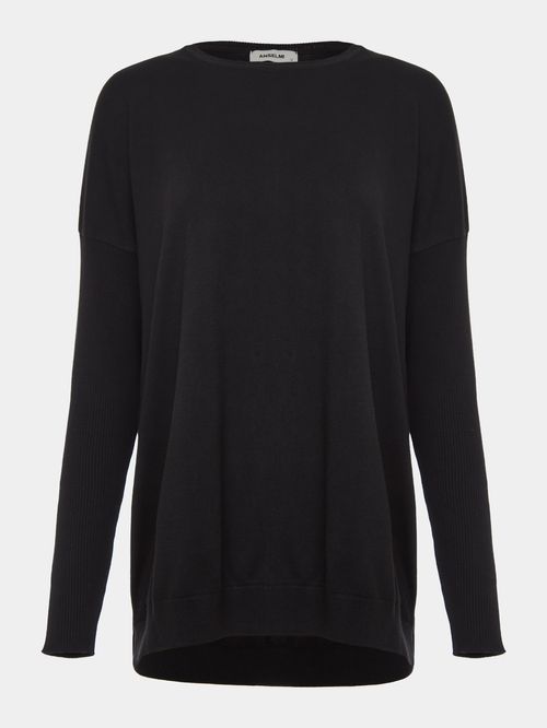 Basic Loose Black Blouse