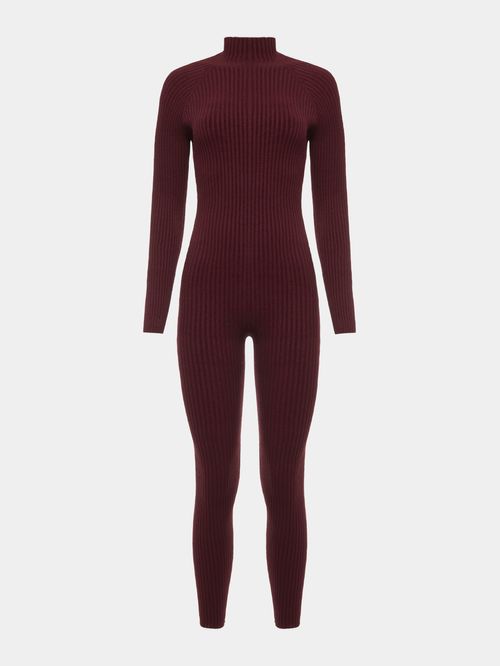 Fig Long Sleeve Ribbed Jumpsuit