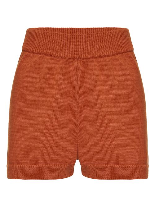 Short Curto em Tricô  Terracota