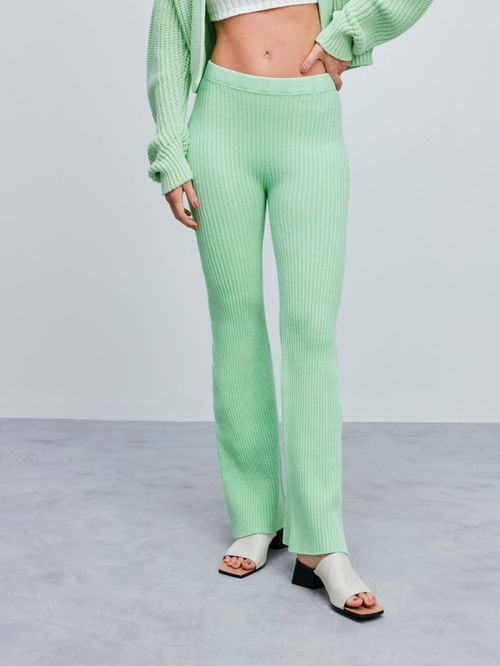 Calça Flare Canelada Limão