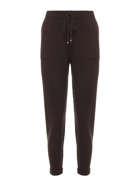Chocolate Italian Hem Knit Trousers