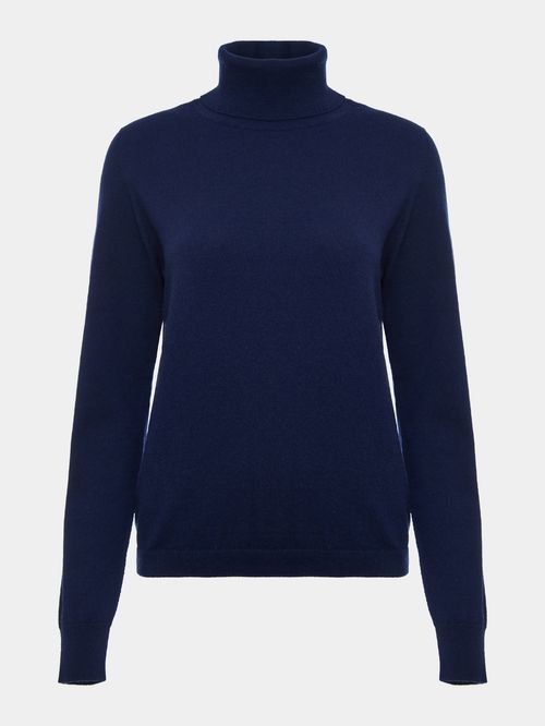 Suéter Gola Alta em Cashmere Marinho