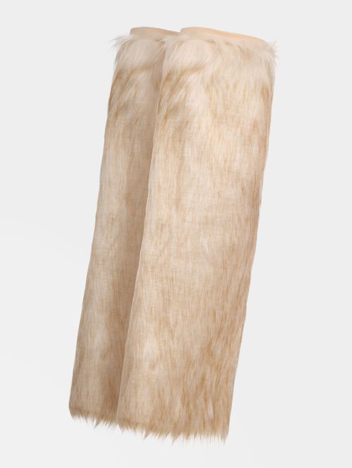 Beige Long Leather Gaiter