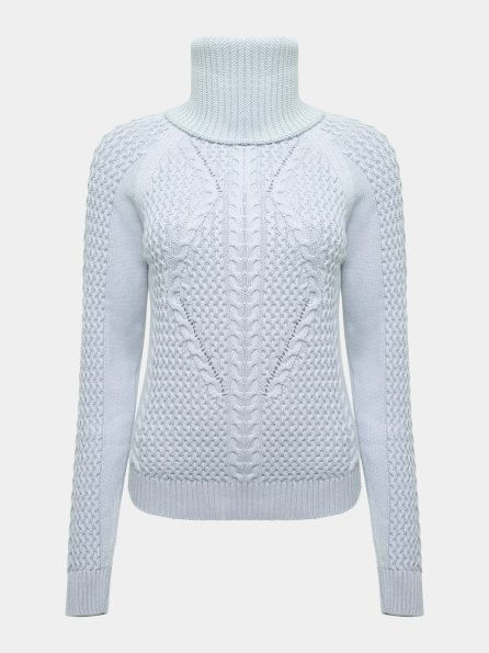 Blusa com Gola Avulsa Azul Celeste