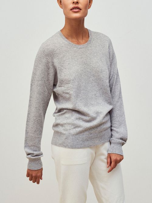Basic 100% Cashmere Round Neck Gray