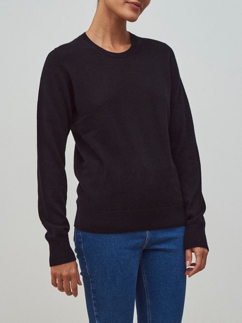 Basic 100% Cashmere Round Neck Black