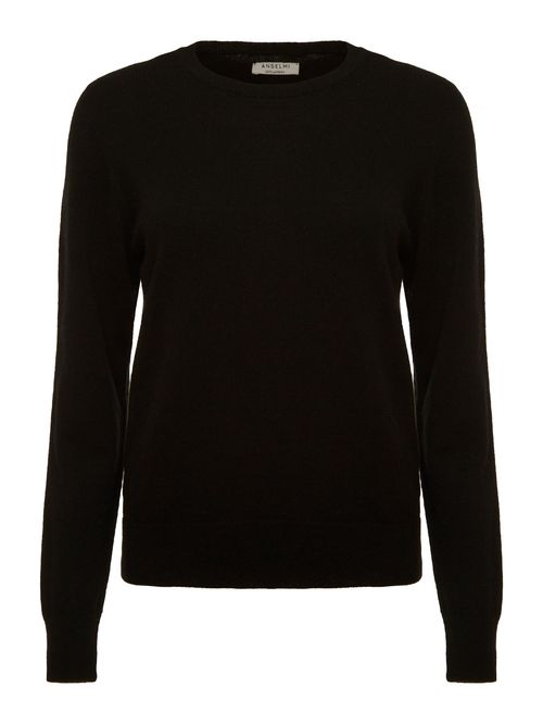 Basic 100% Cashmere Round Neck Black