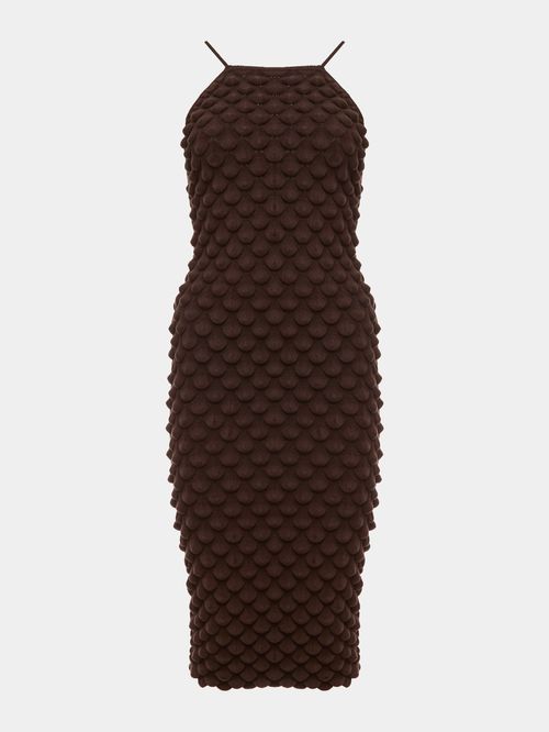 Vestido Midi Escamas Chocolate