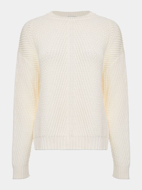 Blusa Decote Redondo Off White