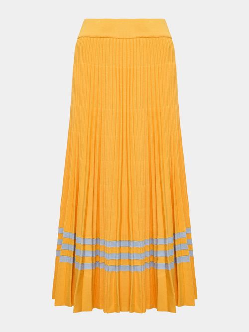 Anselmi Neo Navy Pleated Skirt + Ucha Meirelles Yellow