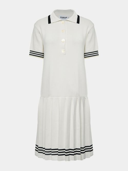 Vestido Curto Gola Polo Anselmi + Ucha Meirelles Off White
