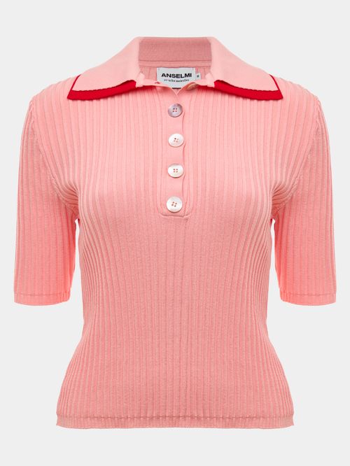Anselmi + Ucha Meirelles Rose Double Collar Polo