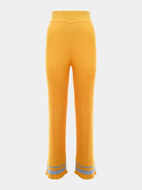 Anselmi + Ucha Meirelles Striped Ribbed Pants Yellow