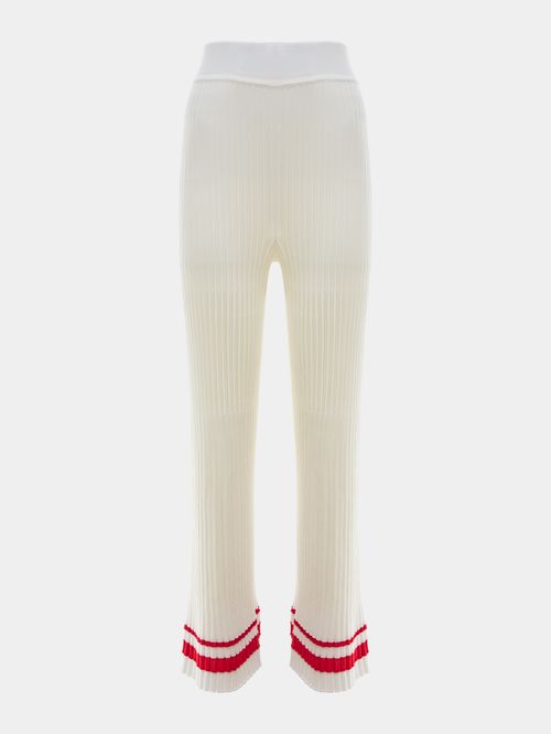Anselmi + Ucha Meirelles Striped Ribbed Pants Off White/Red