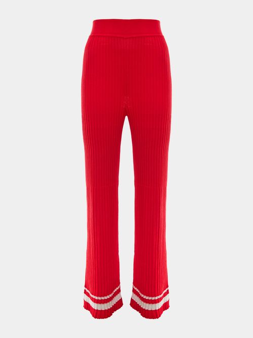 Anselmi + Ucha Meirelles Striped Ribbed Pants - Red