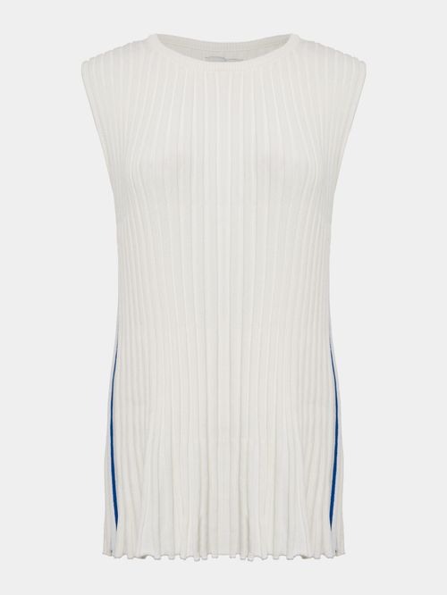 Regata Plissada Anselmi + Ucha Meirelles Off White/Azul