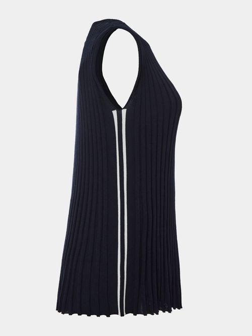 Regata Plissada Anselmi + Ucha Meirelles Azul Meia Noite