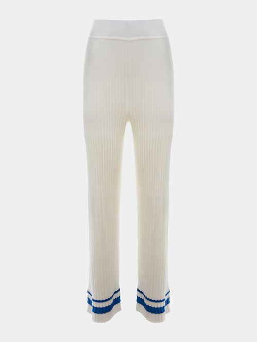Anselmi + Ucha Meirelles Striped Ribbed Pants Off White/Blue